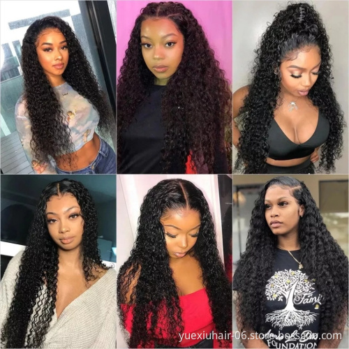 100% Human Hair Wigs Cuticle Aligned 13*4 Transparent Lace Front Wig  Curly hair  Wig For Black  Women